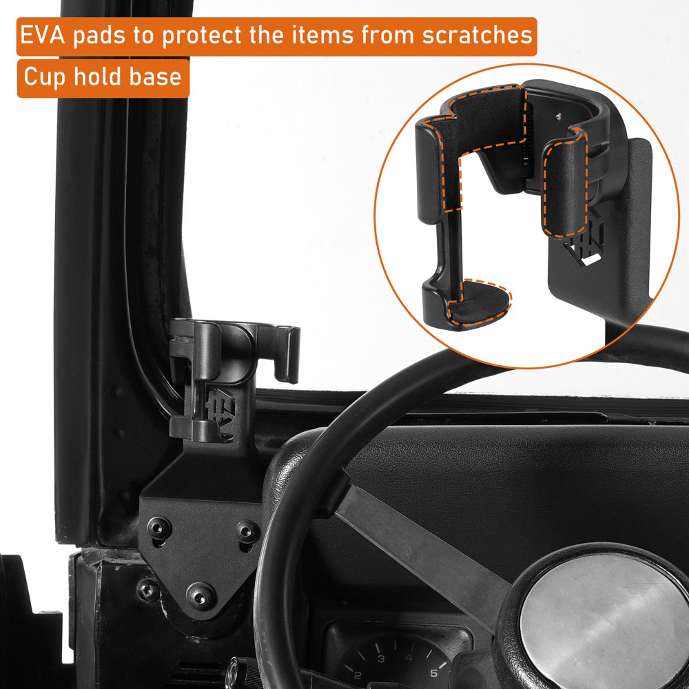 Driver Multi-function Phone Support Drink Cup Holder For Jeep Wrangler YJ 87-95