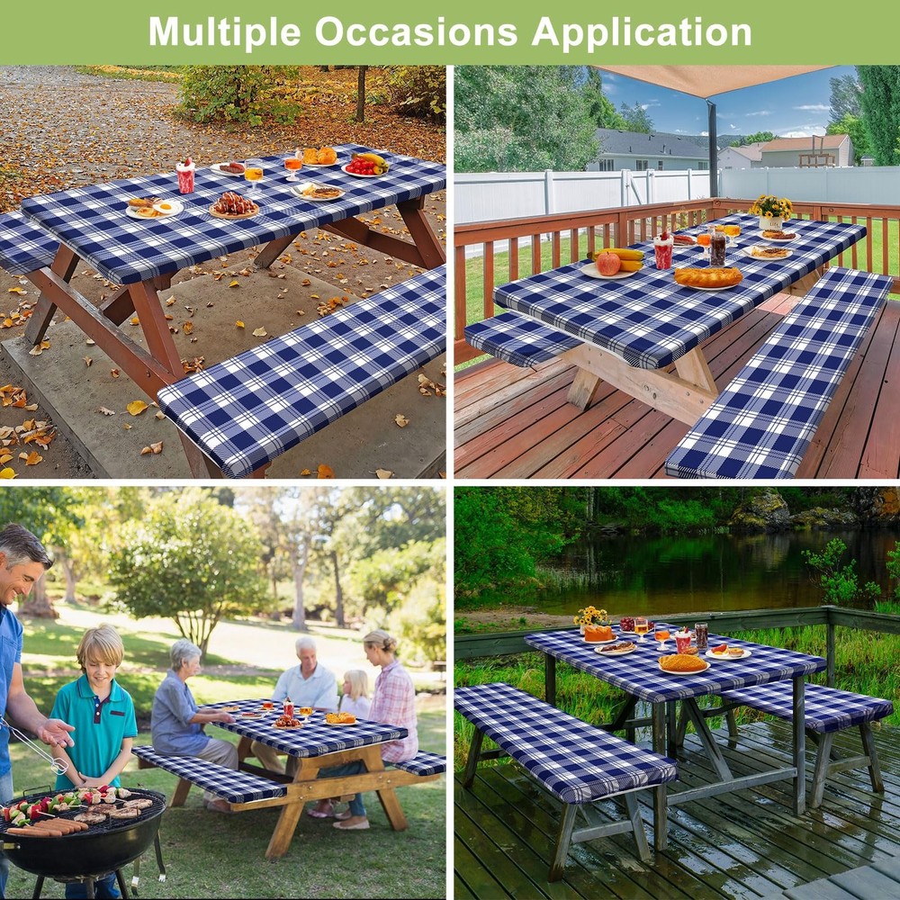 Picnic Table Cover with Bench Covers Camping Essentials Waterproof Windproof ...