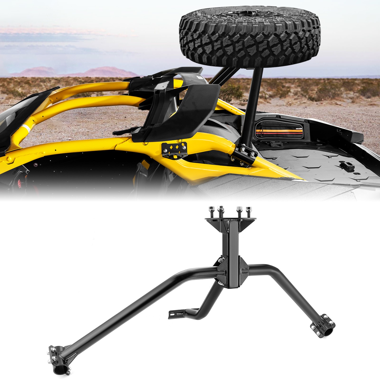 For Can Am Maverick R /R Max UTV Steel Spare Tire Carrier Mount Rack 2024-2025