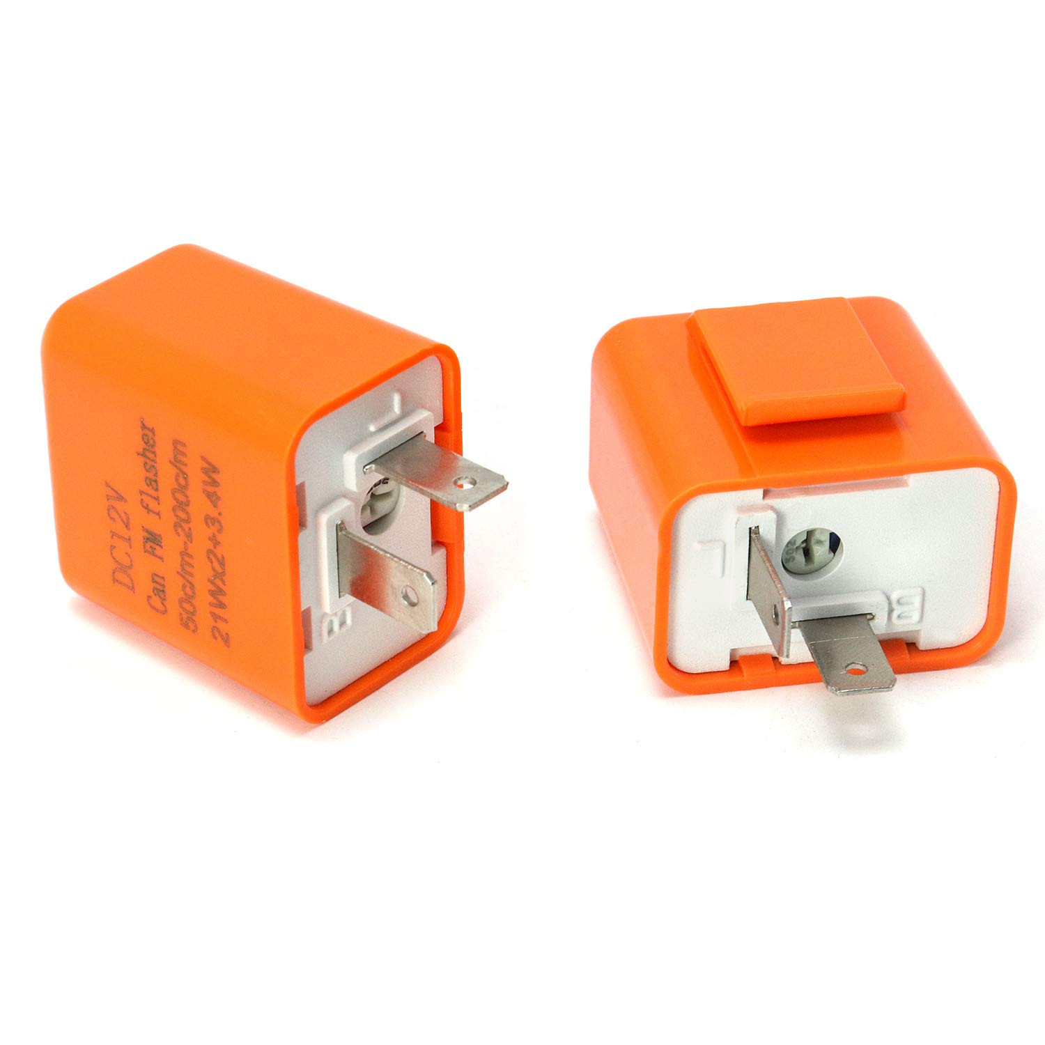 2Pcs 2-Pin Electronic Turn Signal Flasher Relay Fix Motorcycle Turn Signal Hyper