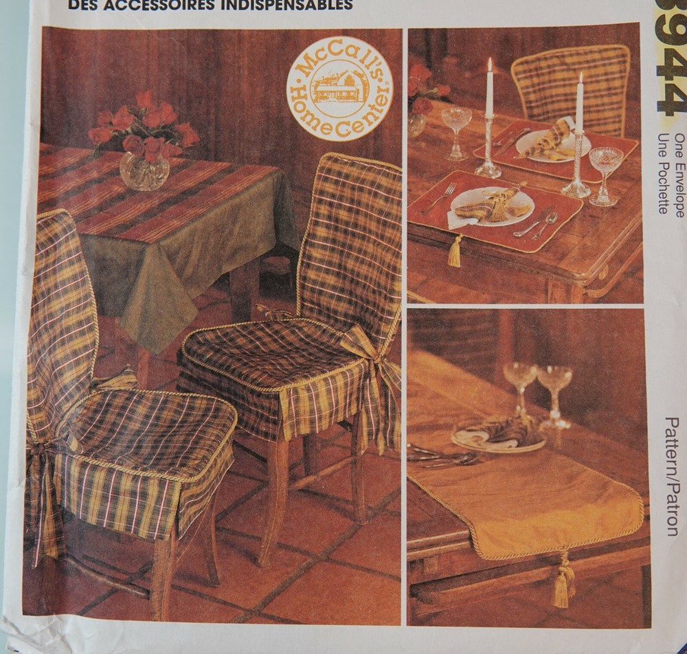 McCall's 8944 Sewing Pattern Home Decorating Dining Room Essential Accessories