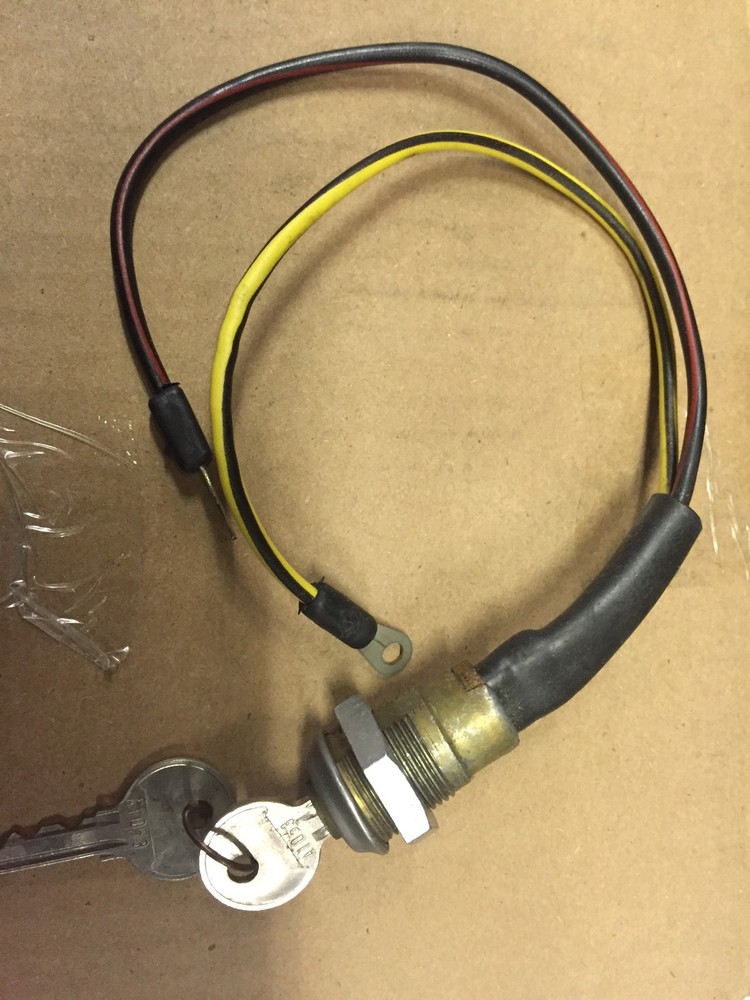 2 Wire On/Off Switch Key Retaining When On NOS 3/4 Inch Hole