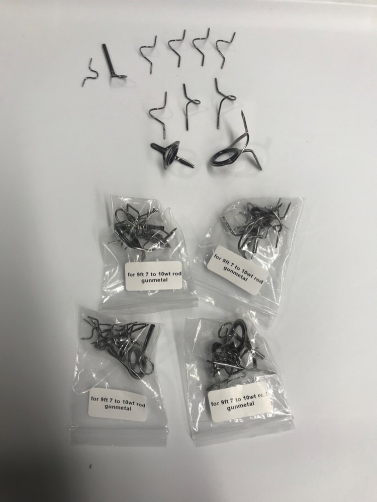 5 sets 11pc Snake fly guide sets for 7-10 wt. rods Gunmetal
