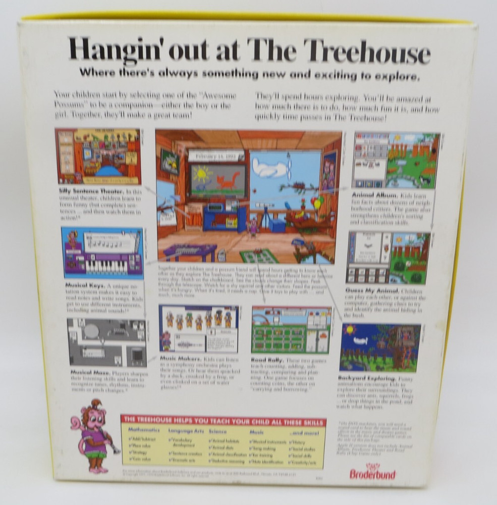 THE TREEHOUSE (MAC, 3.5" Floppy Disk) Broderbund 1992 Computer Software Big Box