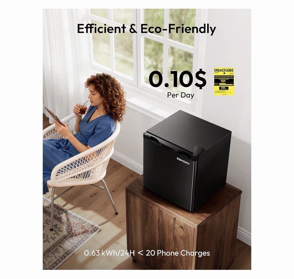 Euhomy 1.7 cu. ft. Mini Fridge Black