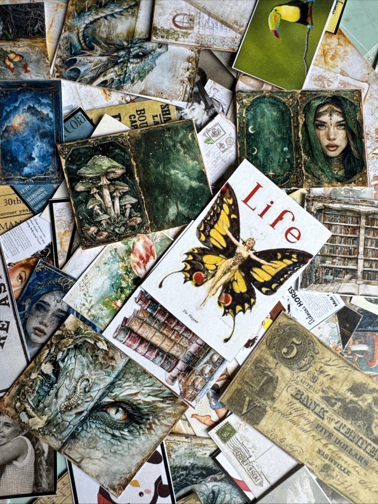 100+ piece ( Mini Cuts ) Lot Junk Journal Ephemera read description KIT