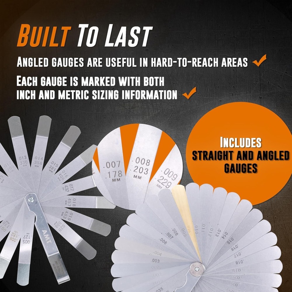 Automotive Essential: Mutt Tools 2pc Feeler Gauge Set with Clear Readability