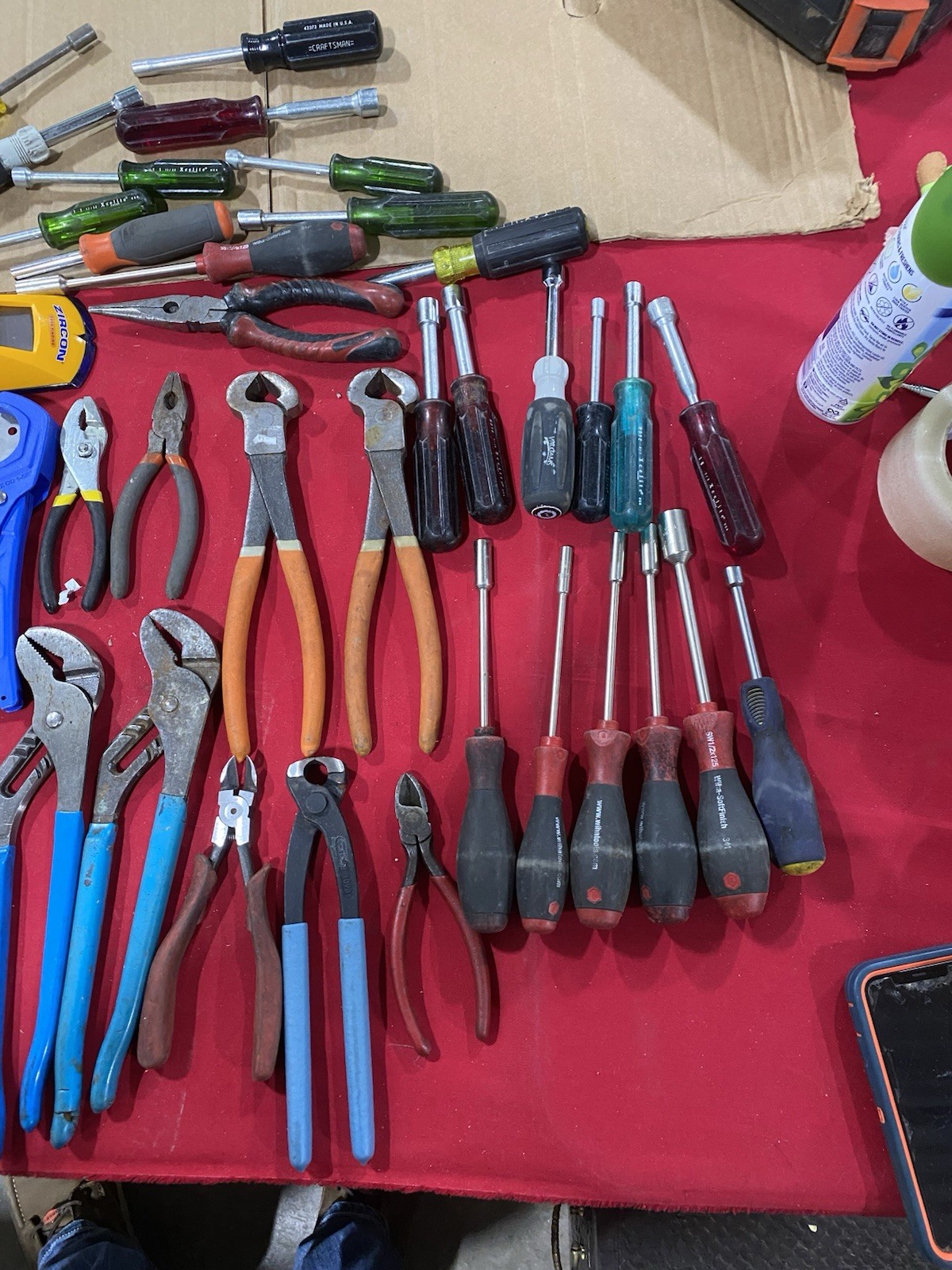 Lot of Electrician Tools Mixed Tools and Brands Screwdrivers Etc Used Free Ship