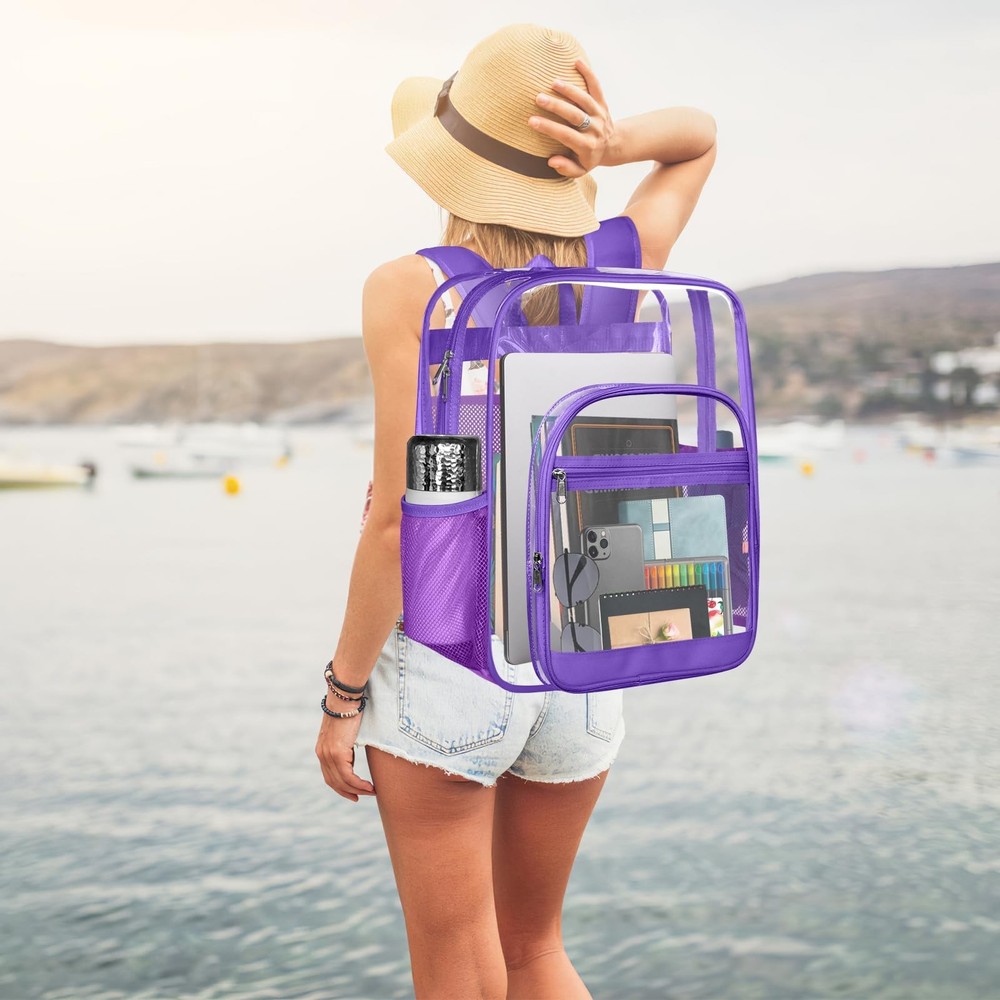 Clear Backpack,Sturdy Shape Heavy Duty Large Clear Backpack,Casual Daypacks (...