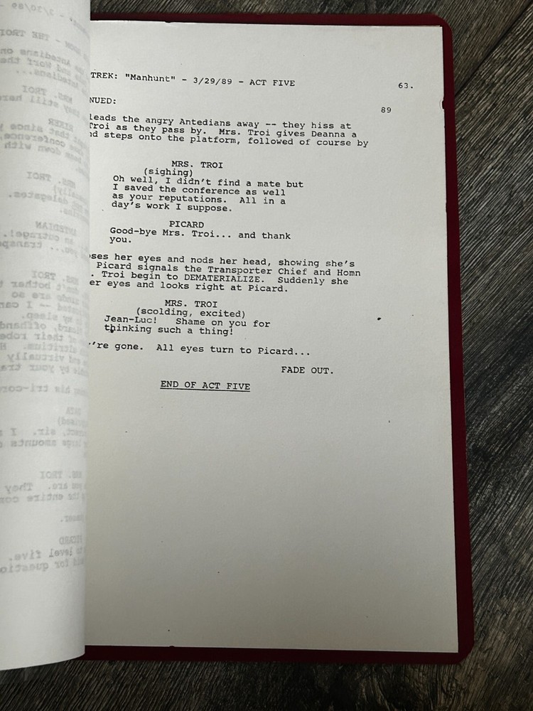 STAR TREK Script The Next Generation Manunt 2nd Revised Final Draft Mar 29 1989