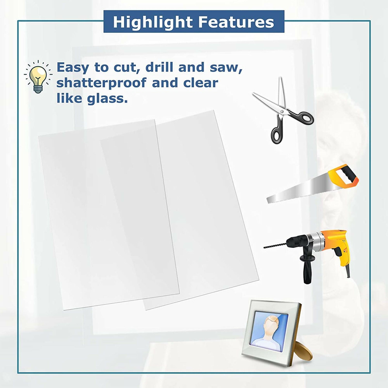 (10-Pk) PETG Plastic Sheet - 0.060" thick - Clear - 12" x 12" - Vacuum Forming