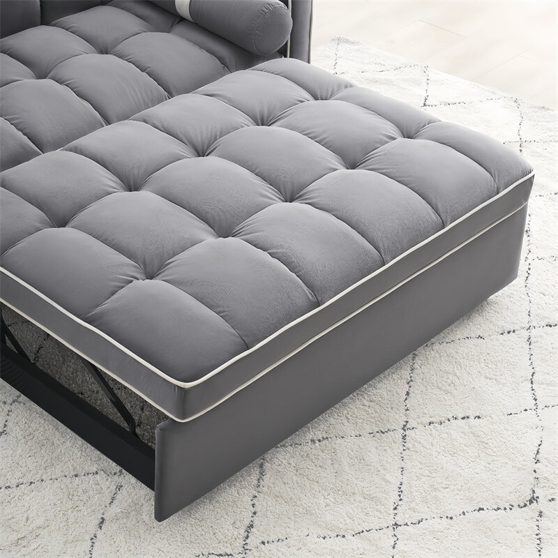 Sleeper Sofa Couch w/Pull Out Bed 55" Modern Velvet Convertible Sleeper Sofa Bed