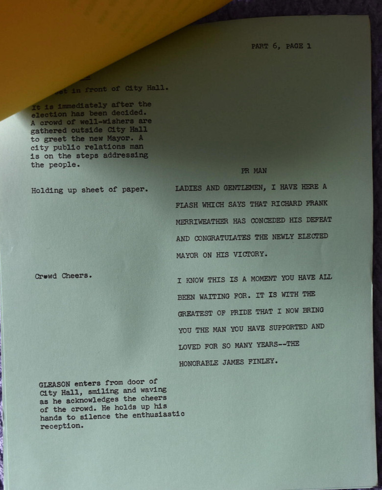 1966 " The Jackie Gleason Show " Original Screenplay Script