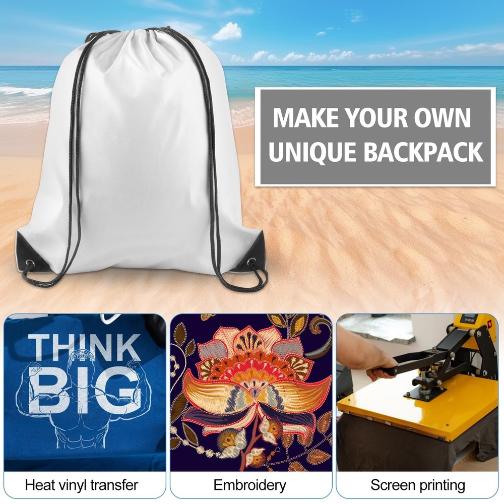 KUUQA 15 Pcs Drawstring Backpack Bags Bulk Drawstring Bag String Backpackpack...