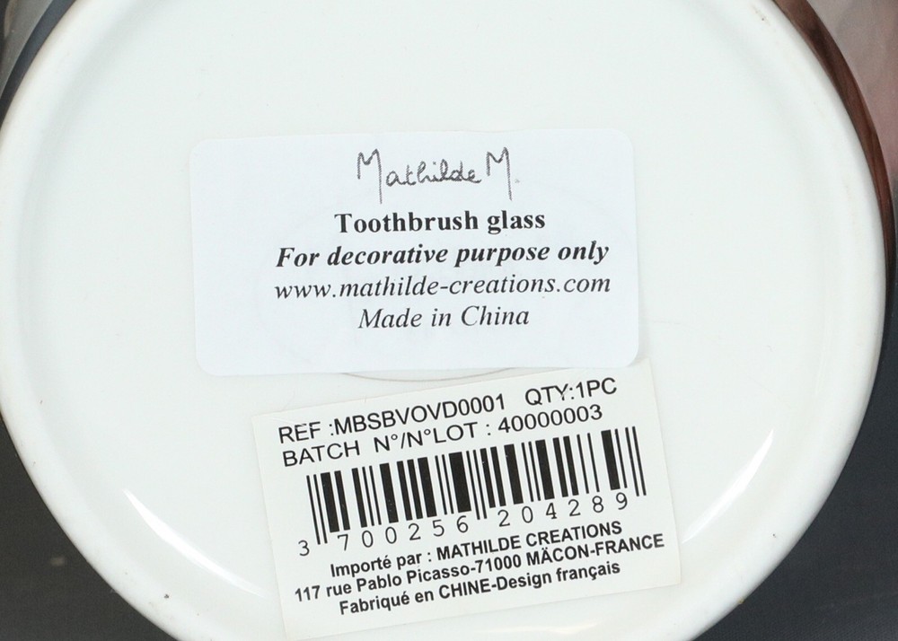 MATHILDE M. WHITE CERAMIC TOOTHBRUSH GLASS #1