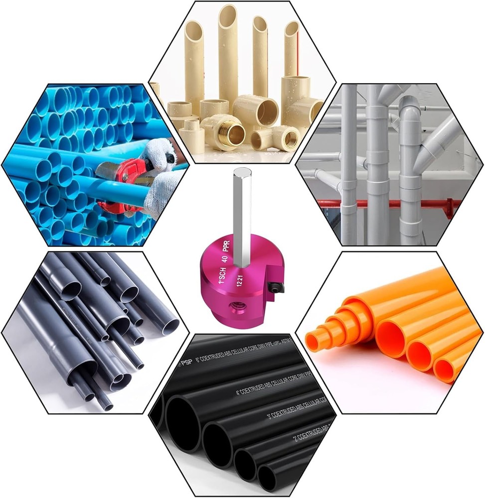 4 Pcs PVC Pipe Reamer Kit, PVC Fitting Saver Plastic Pipe Fitting Reamer Socket