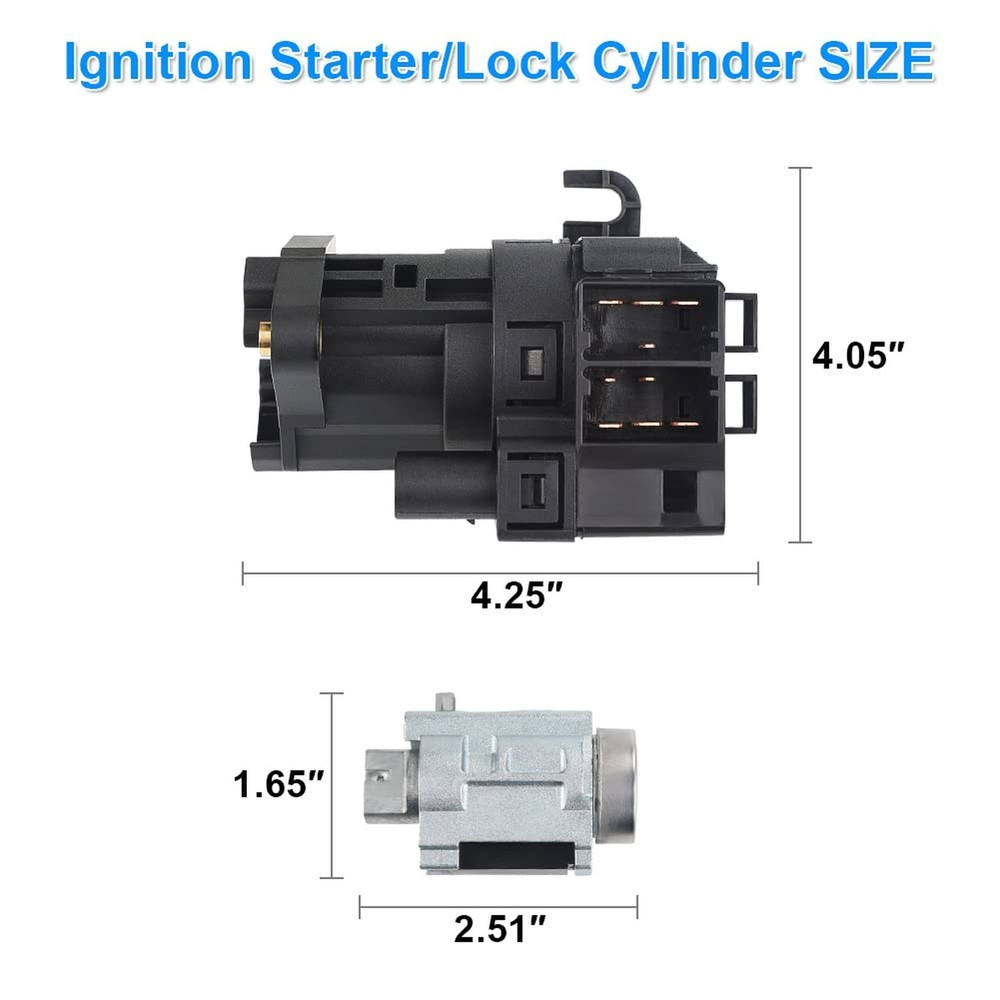 Ignition Switch Lock Cylinder with 2 Keys Compatible with 2000-2005 Chevy Imp...