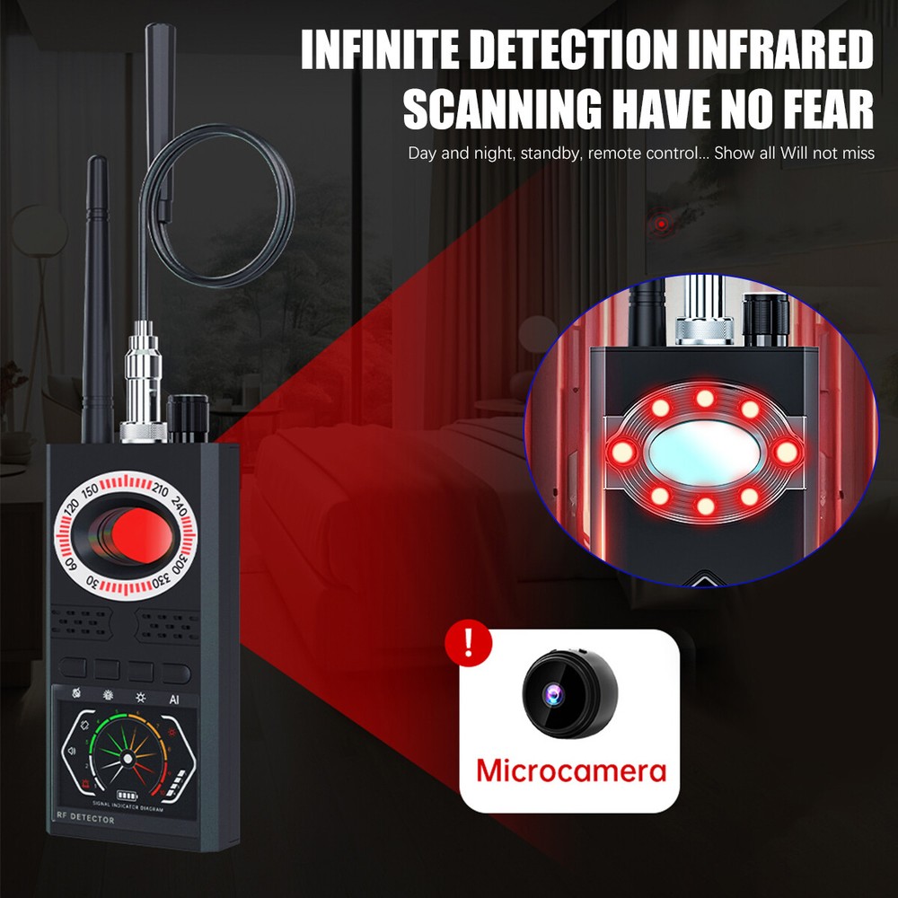 Anti-Spy Camera Wireless RF Detector GSM GPS BUG Tracker Finder Scanner Device