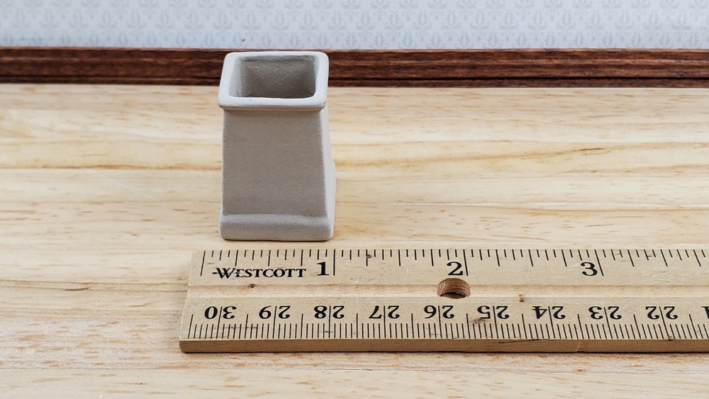 Dollhouse Chimney Pot Small Smoke Stack Square Ceramic 1:12 Scale Miniature