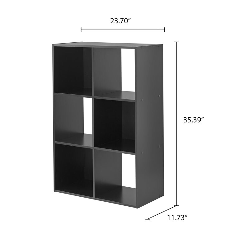 6-Cube Storage Organizer Available In White, Black,￼ Canyon Walnut, Rustic Brown