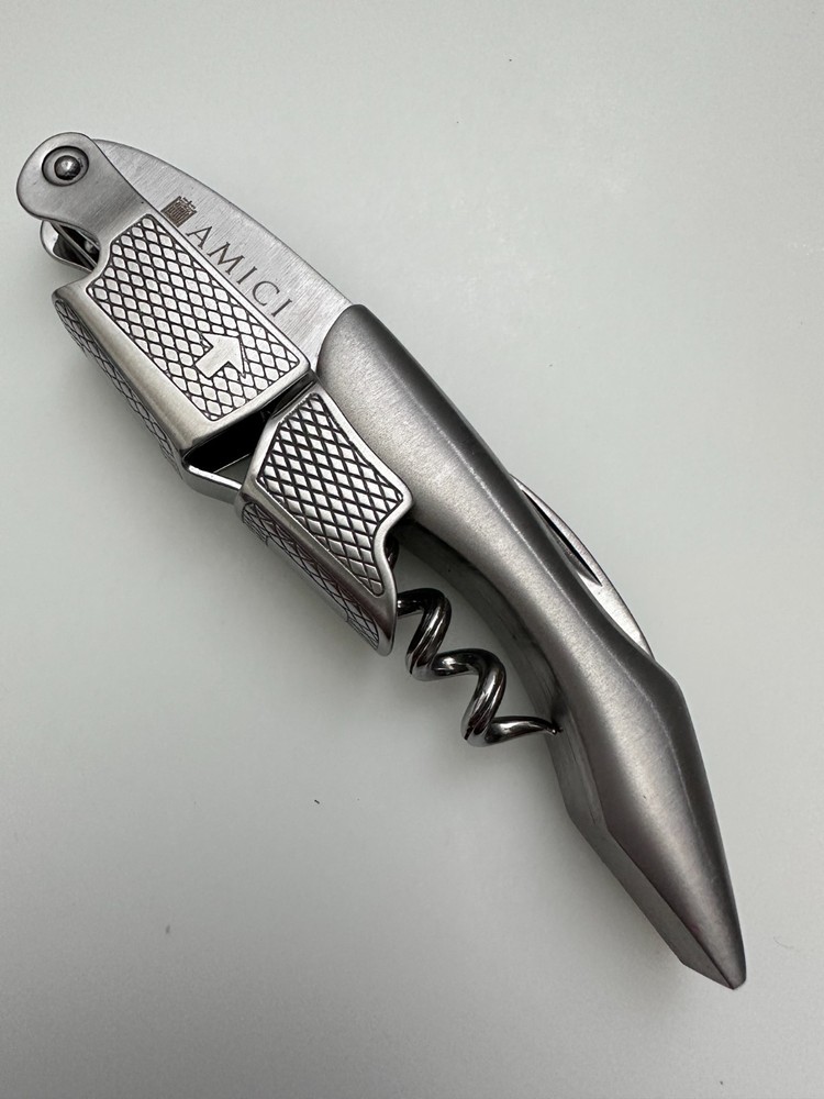 AMICI CELLARS Hefty All Stainless Quality Waiters Corkscrew Wine Opener