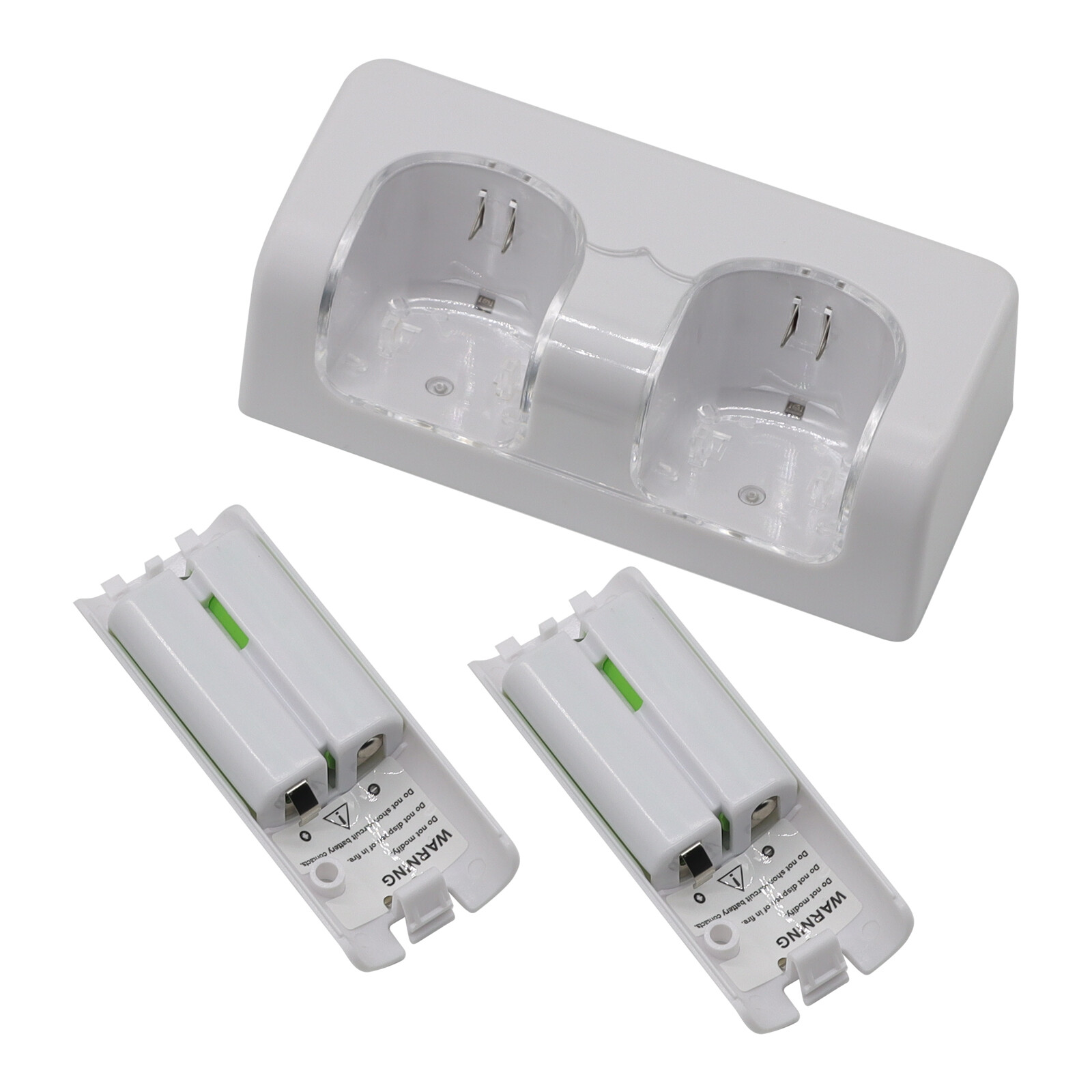 Dual Charger Charging Dock Station + 2 Battery For Wii / Wii U Remote Controller