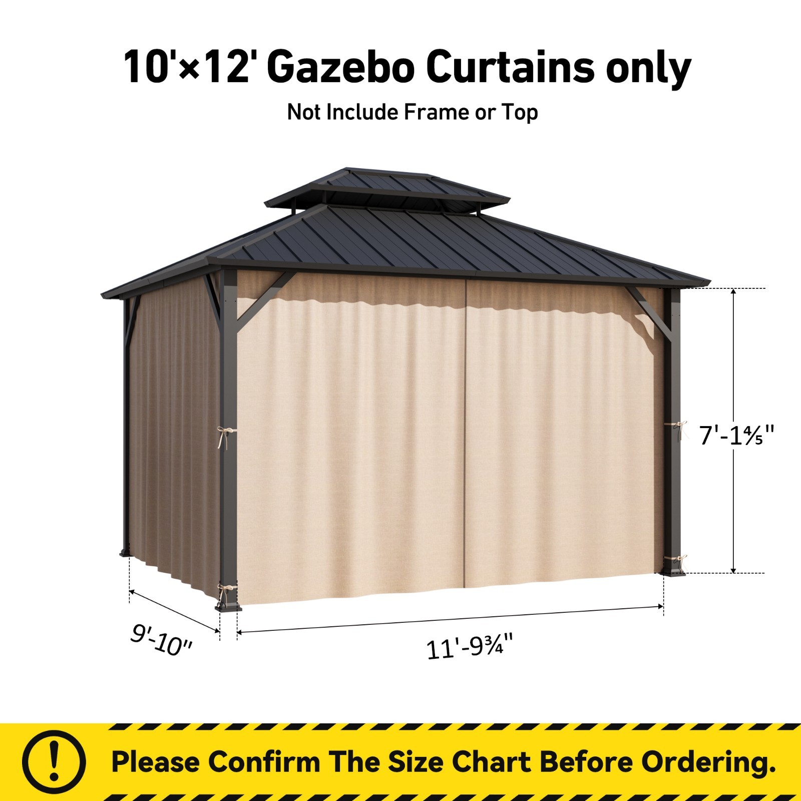 Outdoor Gazebo Privacy Curtains Replacement Universal 4/6-Panel Sidewalls