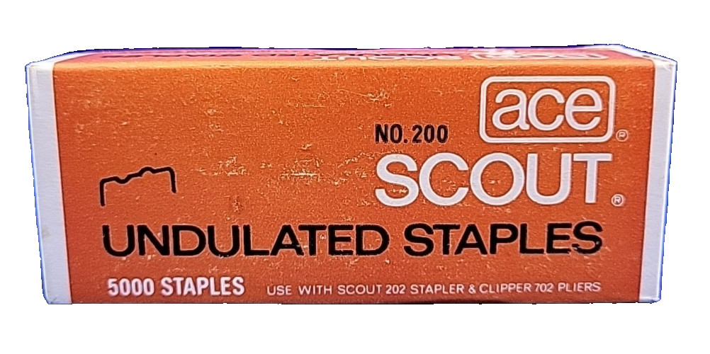 Ace Scout Undulated Chisel Point Staples 200 Use Scout 202 or Clipper 702 Pliers