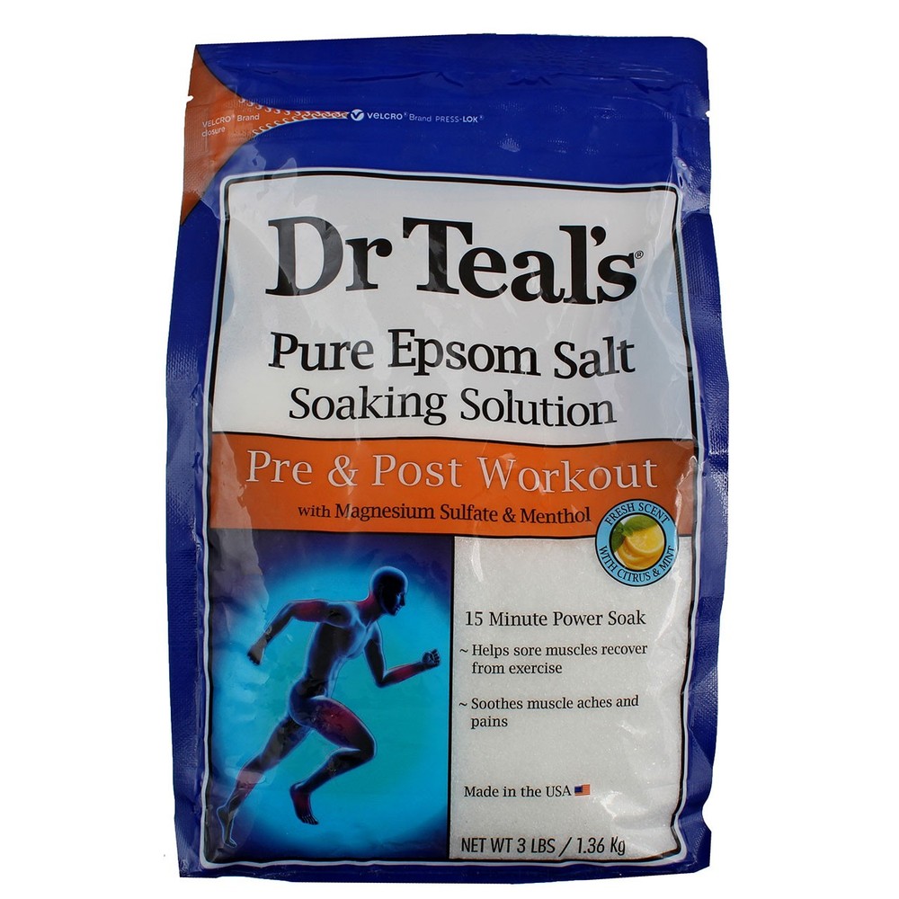 3 Pack Dr Teal's Pure Epsom Salt Soaking Solution, Citrus and Mint, 3 lbs