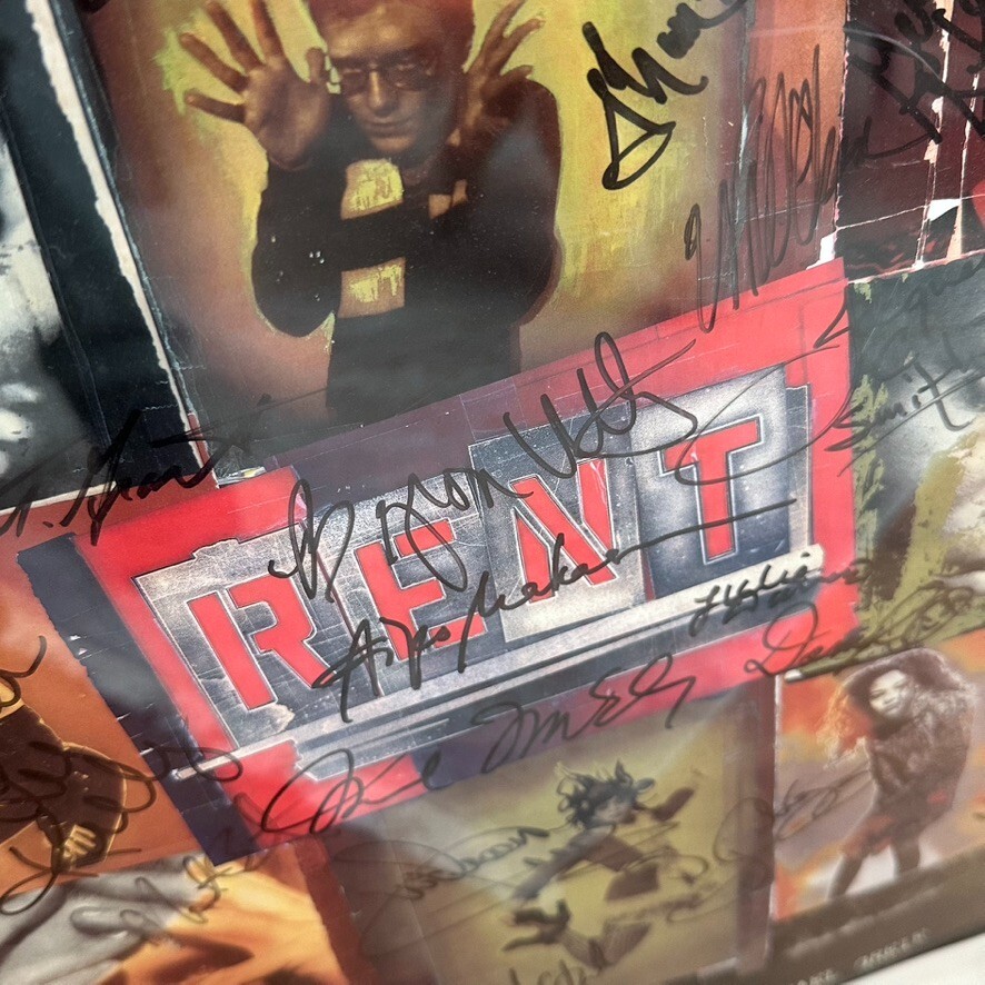 RENT Cast Signed Broadway Poster Window Card - Collectible