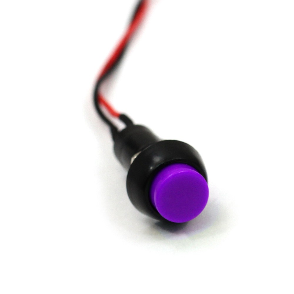 12mm 12V 5Amp Mount Push Button Lockless Momentary ON/OFF Wired Cabled Switch