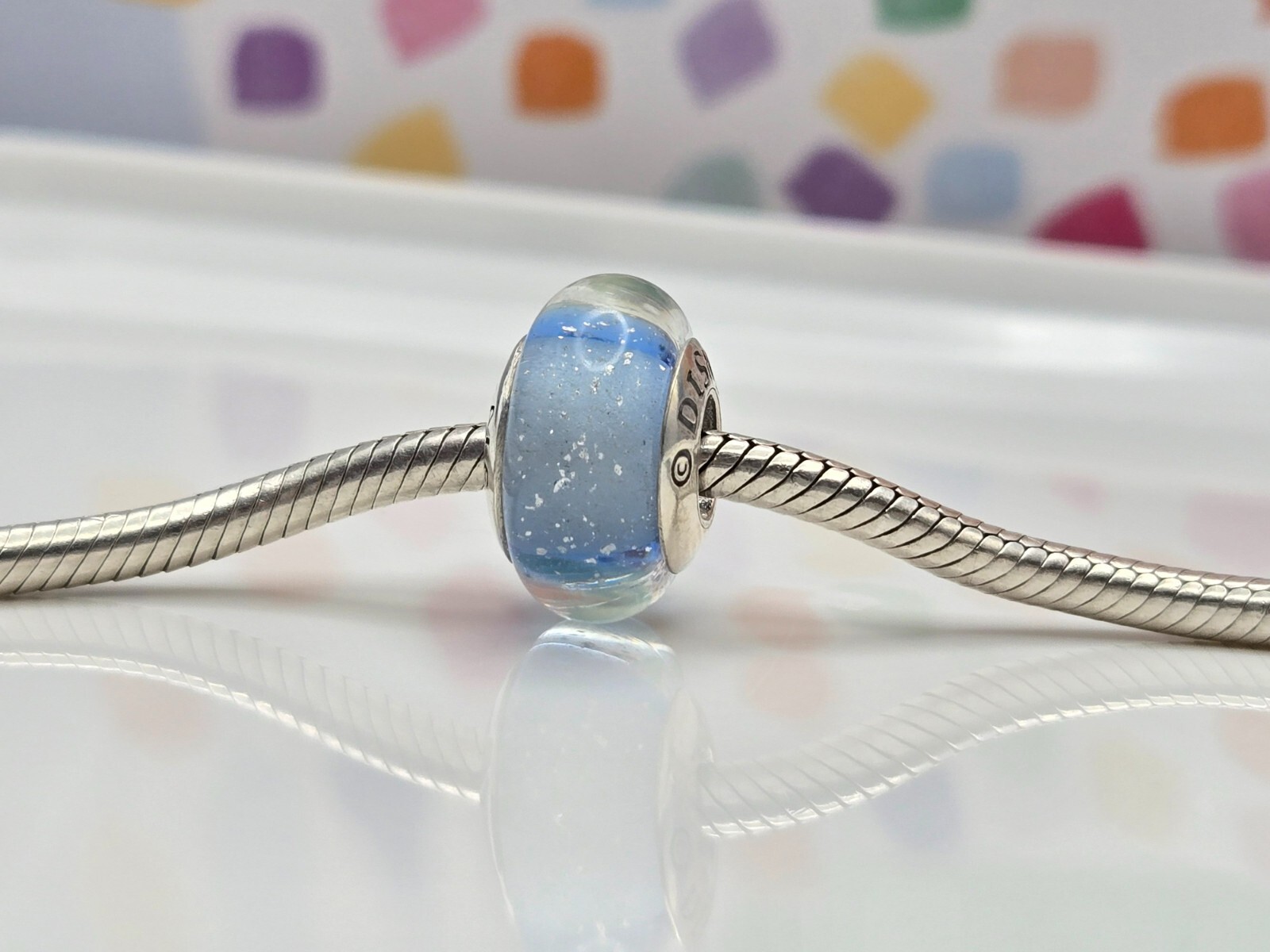 Pandora Disney Cinderella Signature Blue Murano Glass Charm