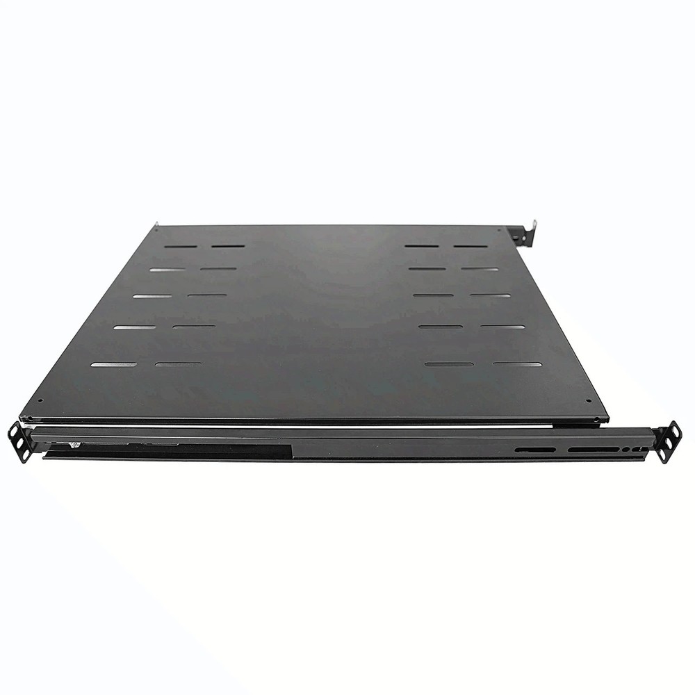 Sliding Fixed Rack Server Shelf 1U 19'' 4 Post Rack Mount-Adjustable 24''-32''