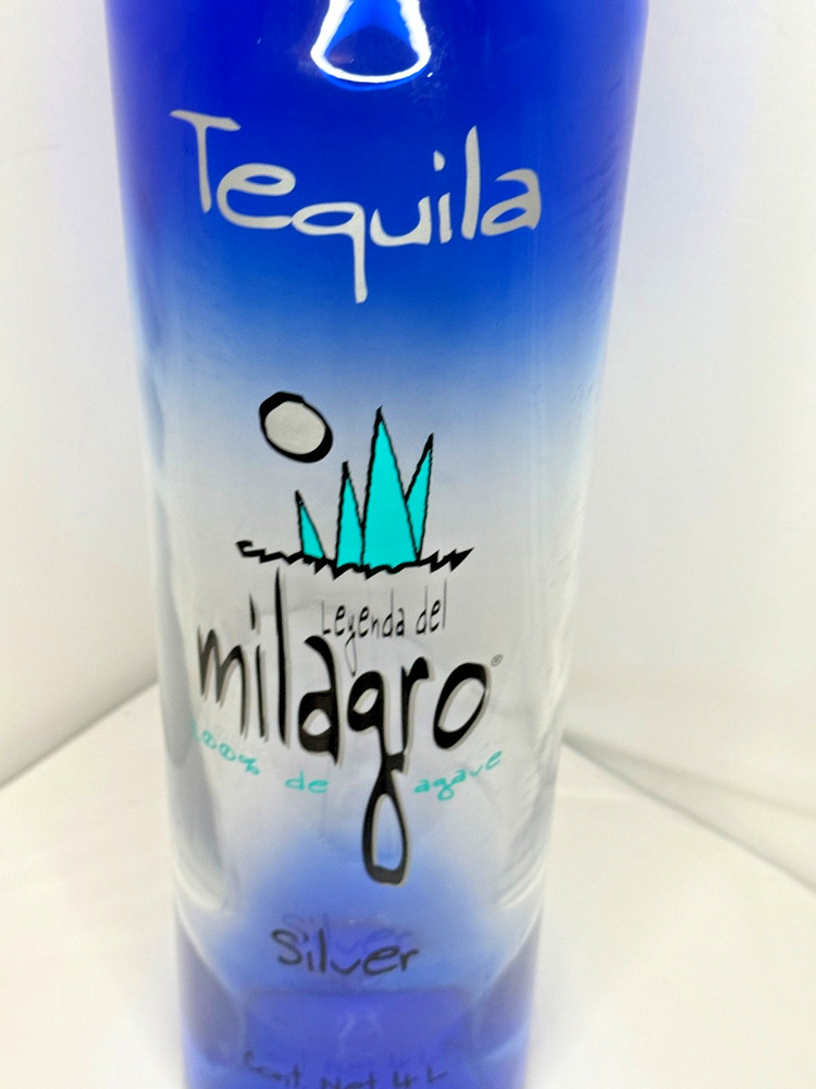MILAGRO SILVER TEQUILA EMPTY 4L DUMMY DISPLAY BOTTLE 23" TALL