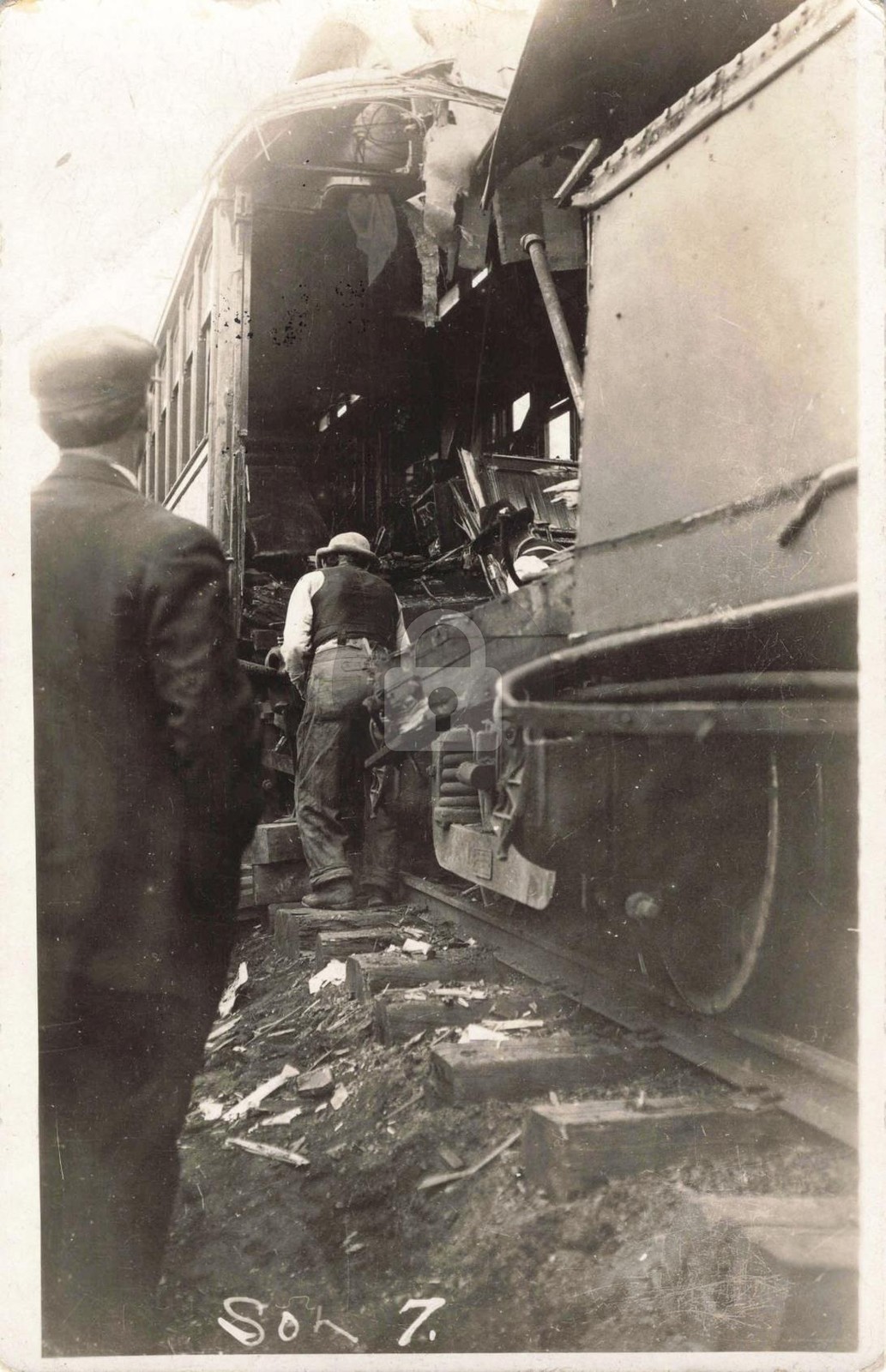 Railroad Train Wreck, St. Clair Flats MI Michigan #2 RPPC Photo Postcard COPY