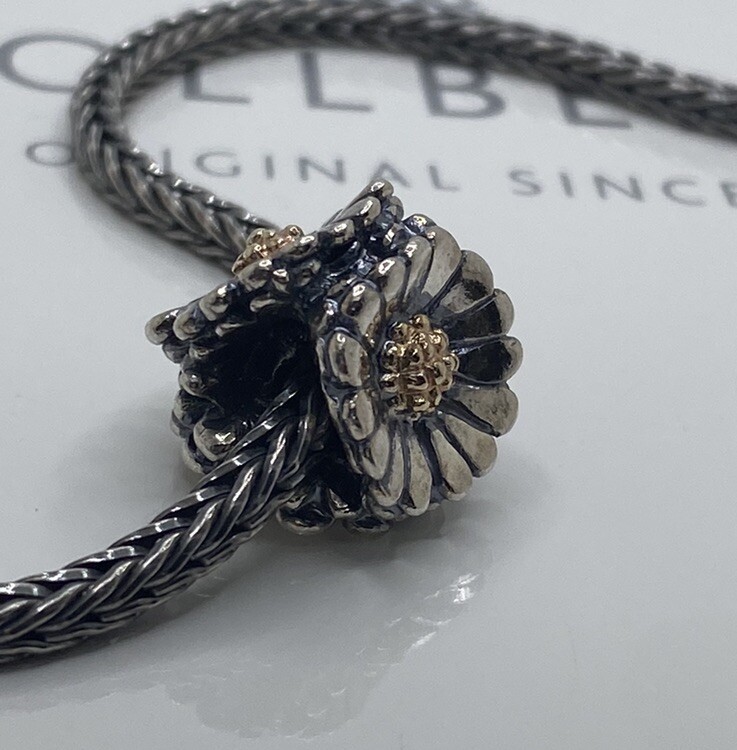 Trollbeads Daisy 925 Silver 18K Gold Bead
