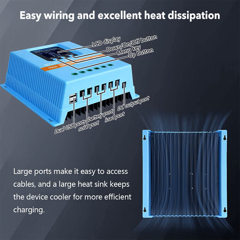 4800W 100A MPPT Solar Charge Controller 12V/24V/36V/48V Battery PV Regulator NEW