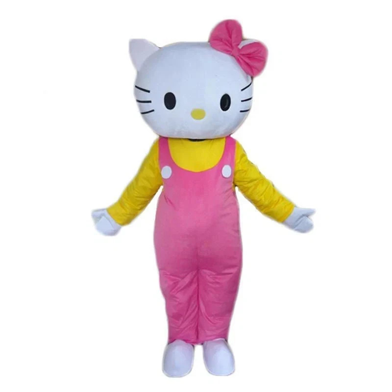 Halloween Adult Size Pink Hello Cat Mascot Costume Role Play Gfit