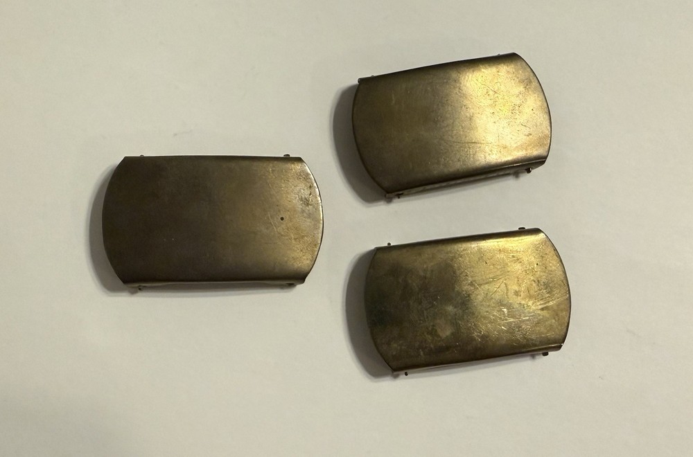 Lot Of 3 US Military Solid Brass Belt Buckle – GI Web Belt Clamp Style Vintage