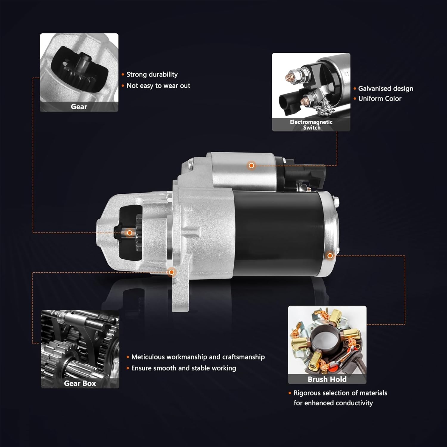 Starter For GMC Acadia 2007-2016 V6 3.6L 217cid 12588493 M0T35872 SMT0307 17986