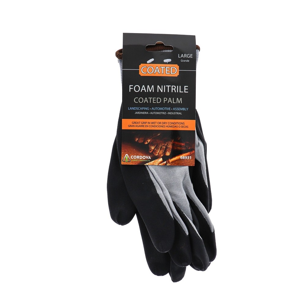 Gloves Nitrile Grey Palm String Knit Large - 1 Count Only