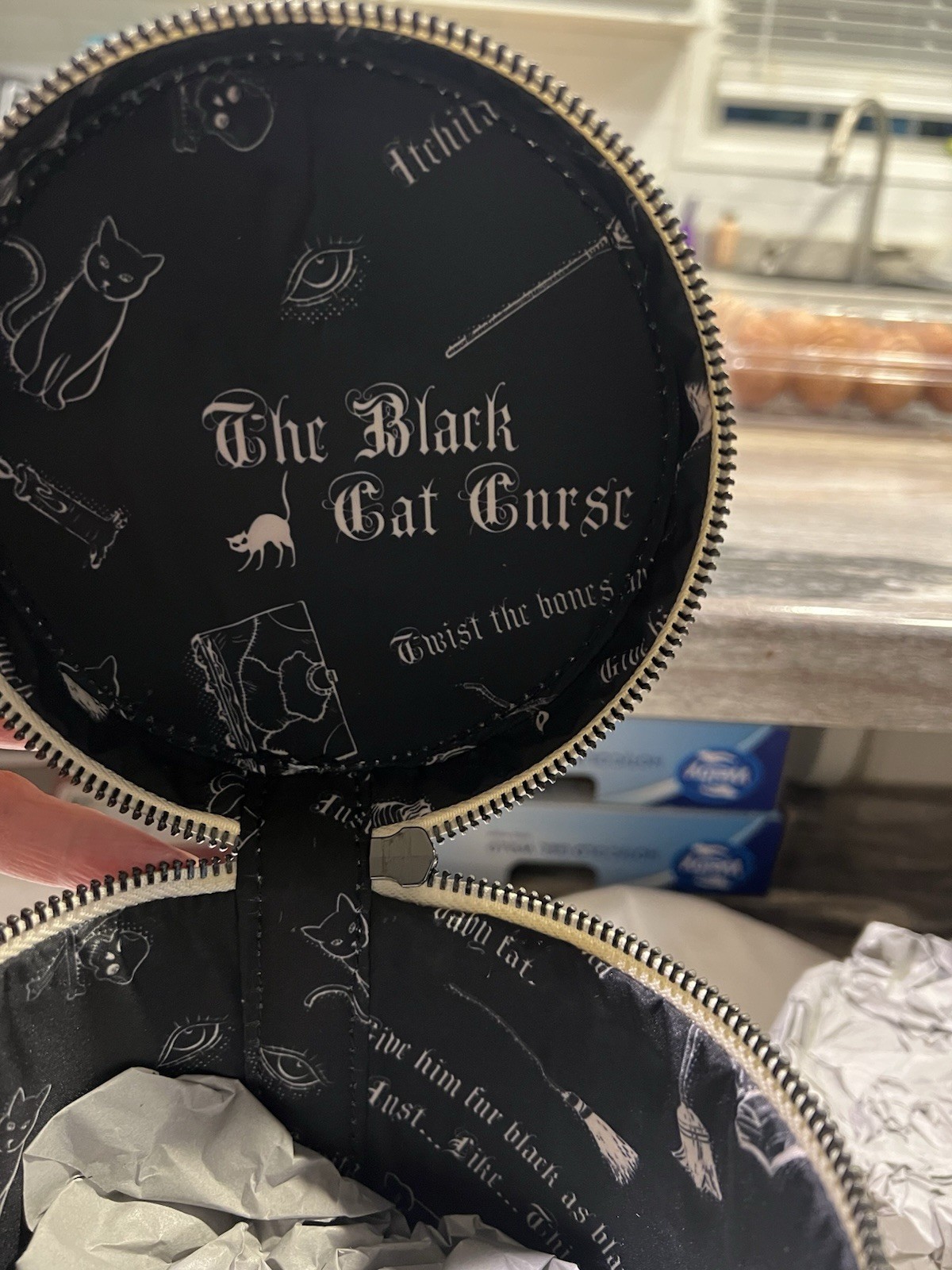 Hocus Pocus Black Flame Glow Candle Crossbody Bag