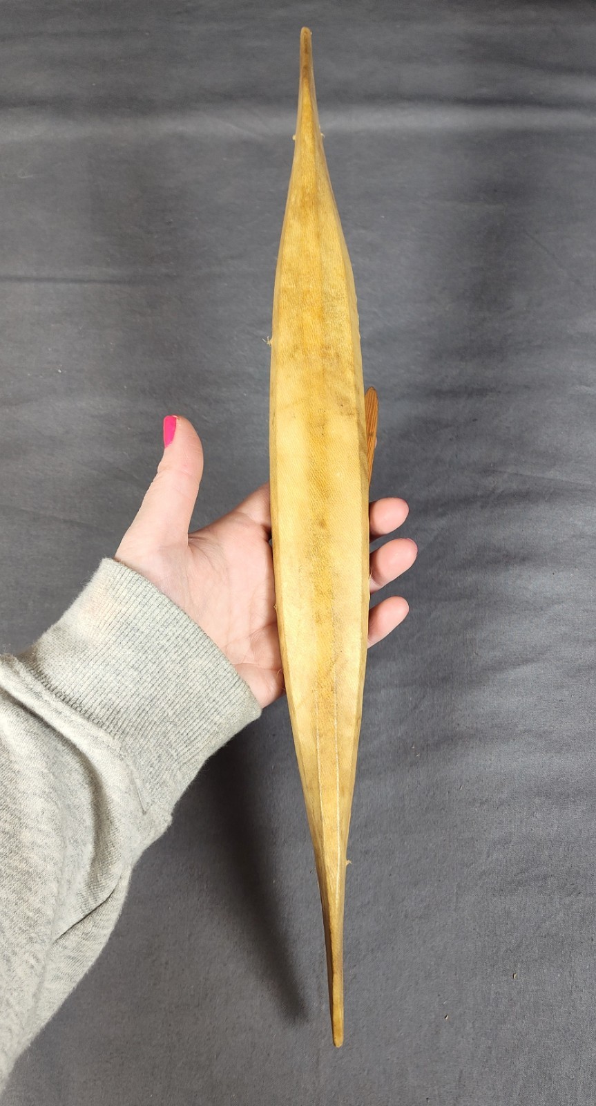 Antique Inuit Kayak Model c. 1900-1920 Authentic Detailed Handcrafted Piece 20"