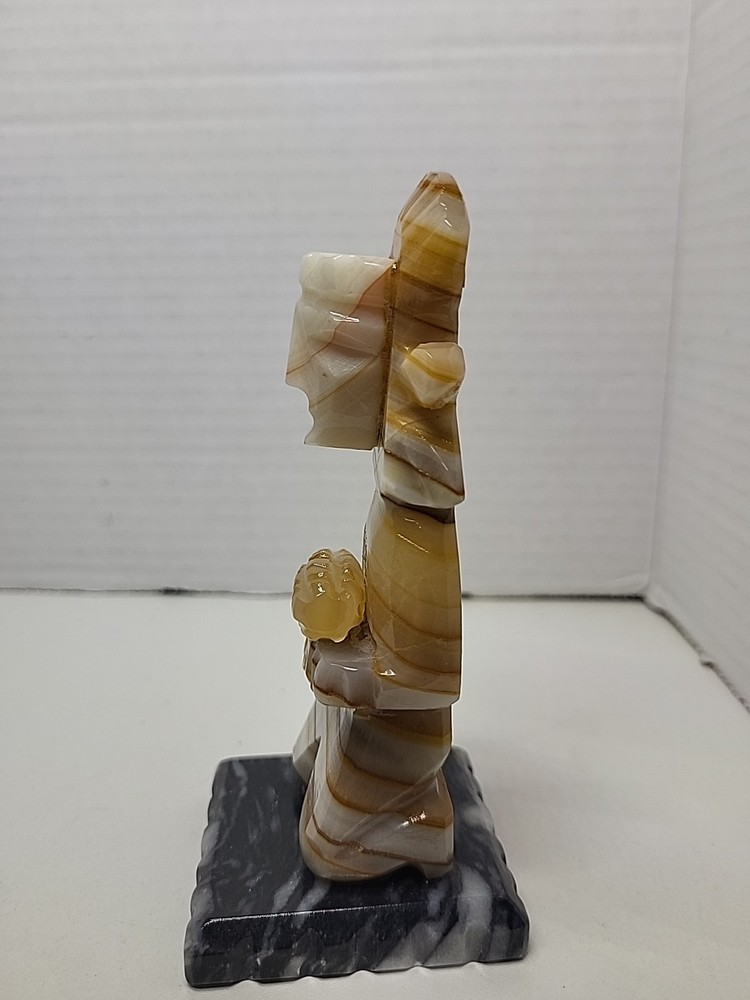Onyx Marble Aztec Carved Stone 5"×2"×2"