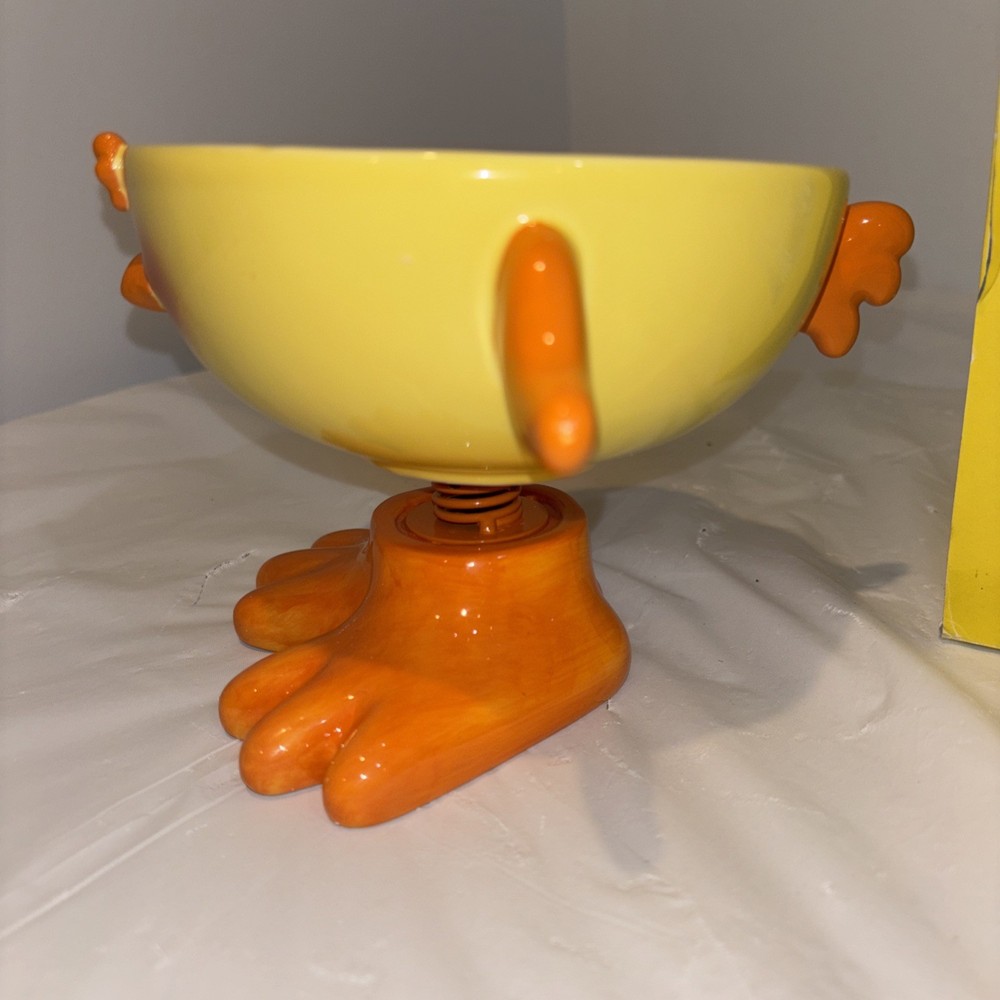 Yellow Ceramic Chick Chicken Dip Bowl, Candy Dish, Easter Time