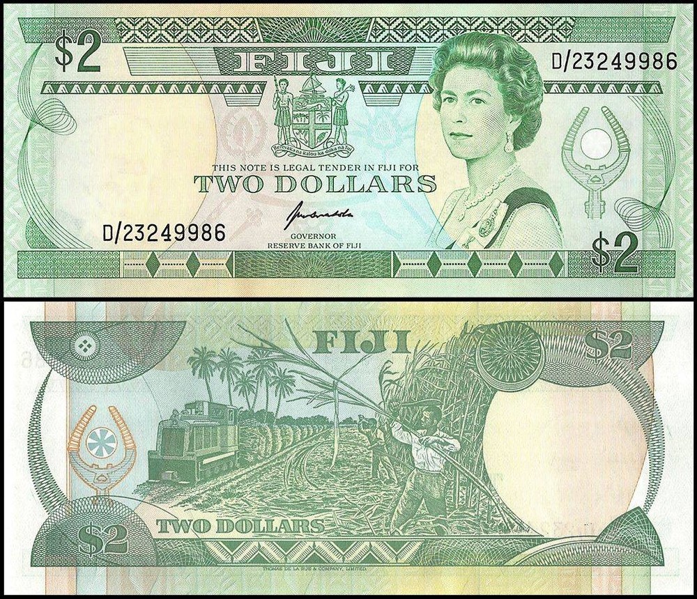 Fiji 2 Dollars, 1995 ND, P-90a, UNC