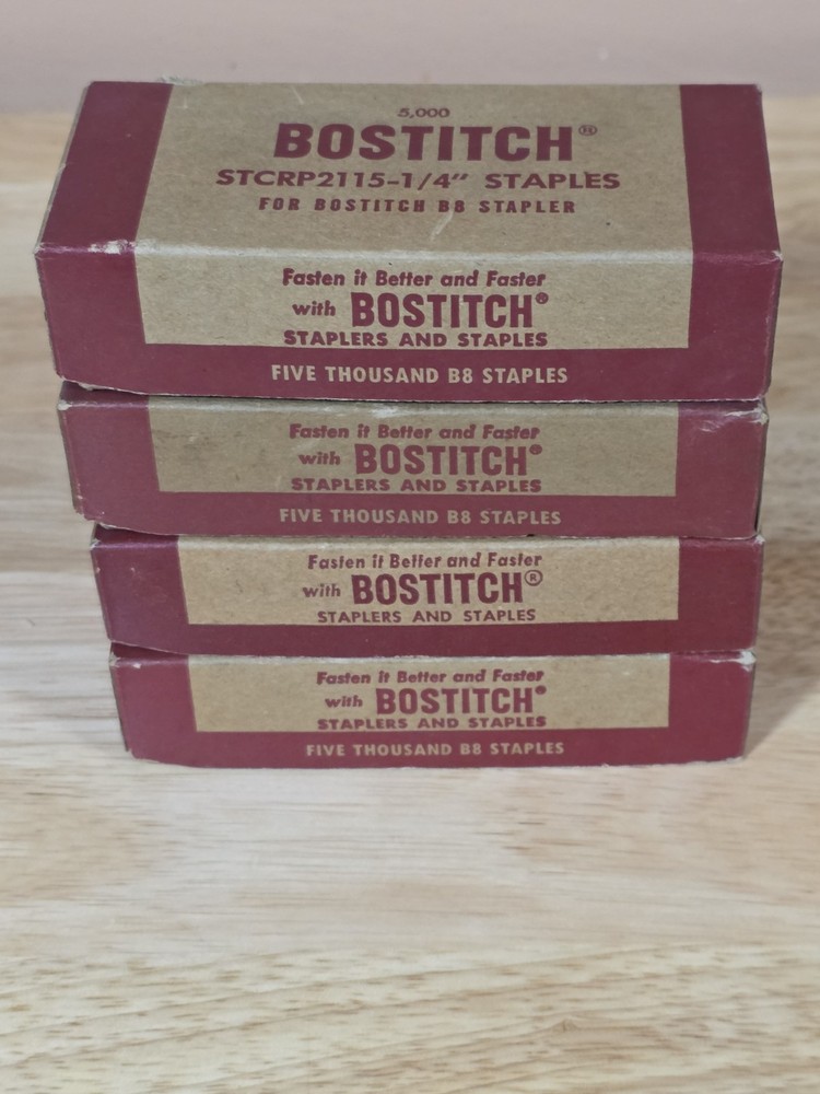 Vintage Bostitch B8 Staples - 4 Full Boxes!