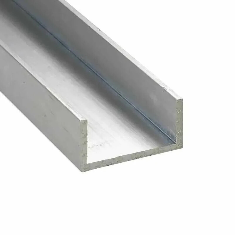 Aluminum U-Channel 8 Feet 1" Leg x 2" Base Width x 1-3/4" Inside x 1/8" Thick