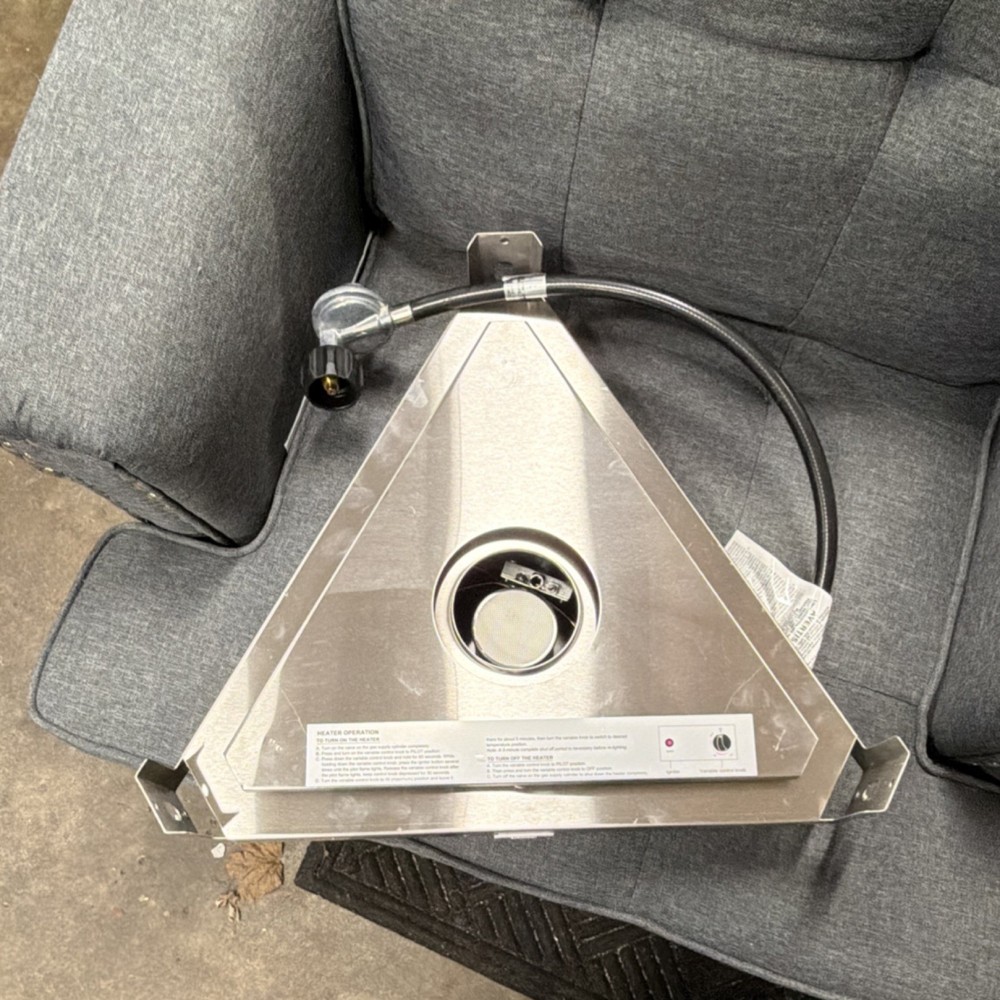 Pyramid Stainless Steel Triangular Propane Burner with Igniter and Control Knob