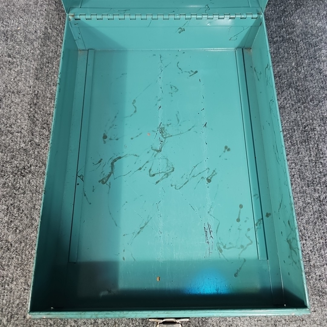 Sears Roebuck And Co. “TOWER” Green Marbled Lock Box No Key Vintage MCM